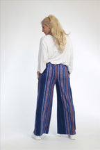 Sommer Hose in gerader Form aus weicher Jersey Qualität, Florida in Royalblau-Multi