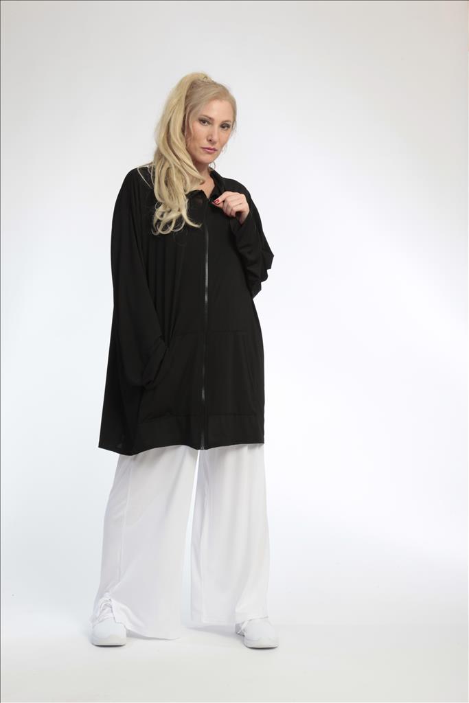 Summer jacket in a straight shape made of Slinky quality, Feline Slinky in black