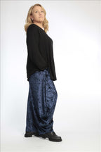 Winter trousers in balloon shape made of velor quality, Niks in navy