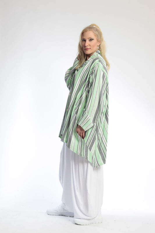 Summer jacket in mullet shape made of airy linen look quality, Candy in Kiwi