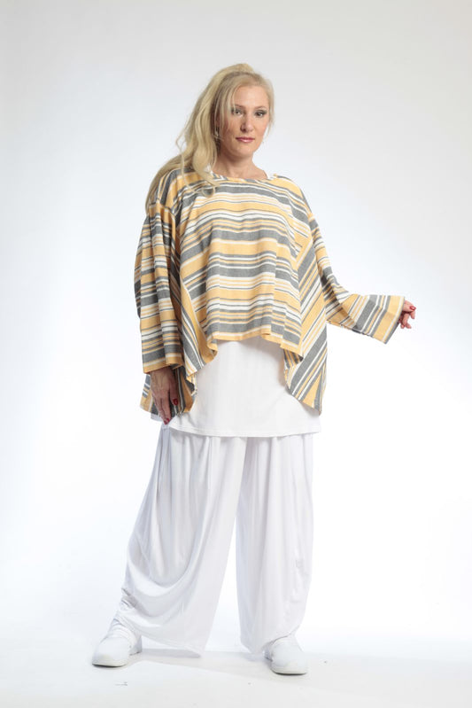 Summer big shirt in a boxy shape made of airy linen look quality, Candy in yellow