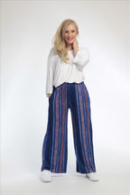 Sommer Hose in gerader Form aus weicher Jersey Qualität, Florida in Royalblau-Multi