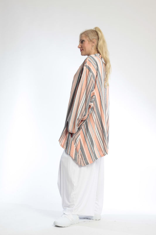 Summer jacket in mullet shape made of airy linen look quality, Candy in orange