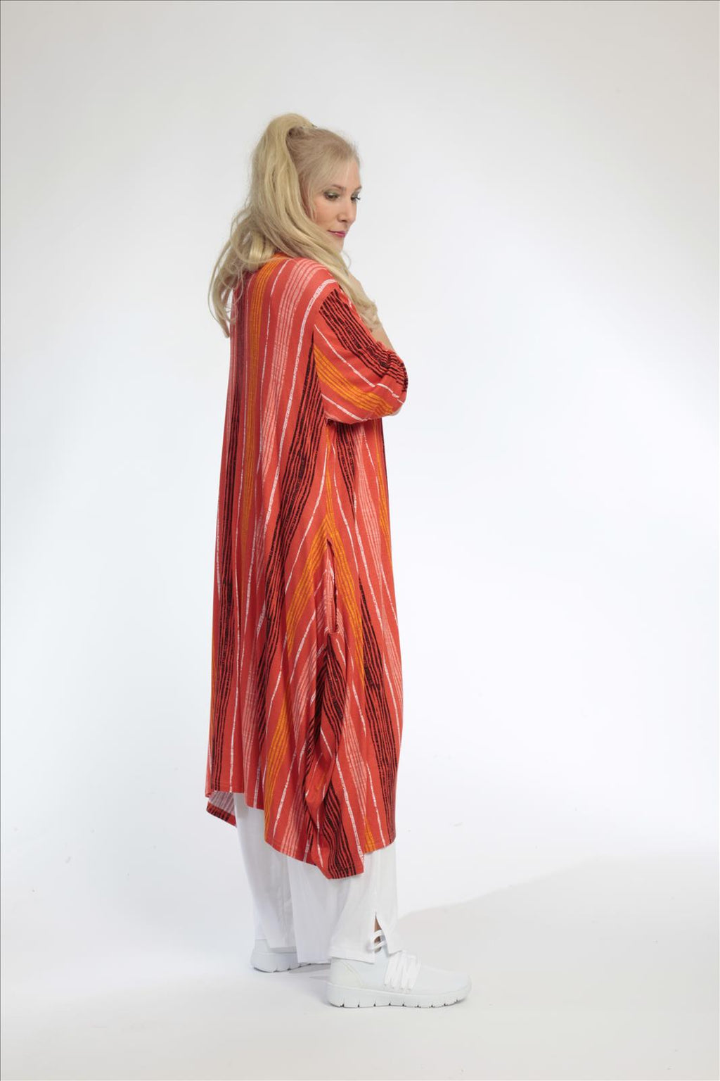 Veste d'été en forme de ballon en jersey doux de qualité, Florida en Orange-Multi