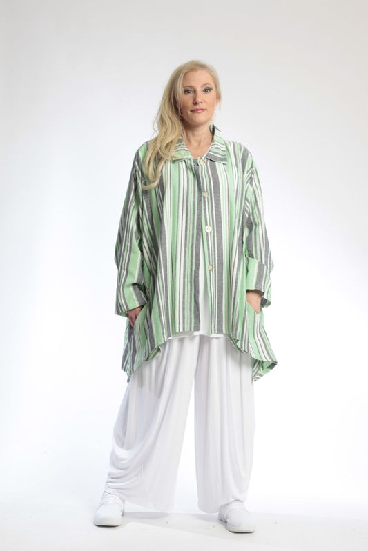 Summer jacket in mullet shape made of airy linen look quality, Candy in Kiwi