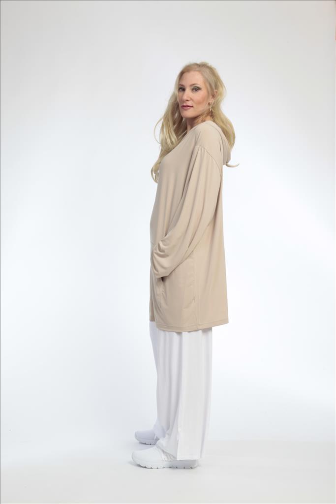 Summer jacket in a straight shape made of Slinky quality, Feline Slinky in beige