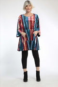 Summer big shirt in A-shape made of velor quality, Latte in multicolor