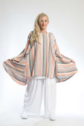 Chemise d'été grande taille en forme de A en qualité aspect lin aéré, Candy en orange