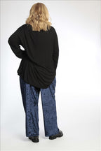 Winter trousers in a straight shape made of velor quality, Niks in navy