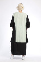 Summer dress in balloon shape made of airy poplin quality, Baali in black and light green