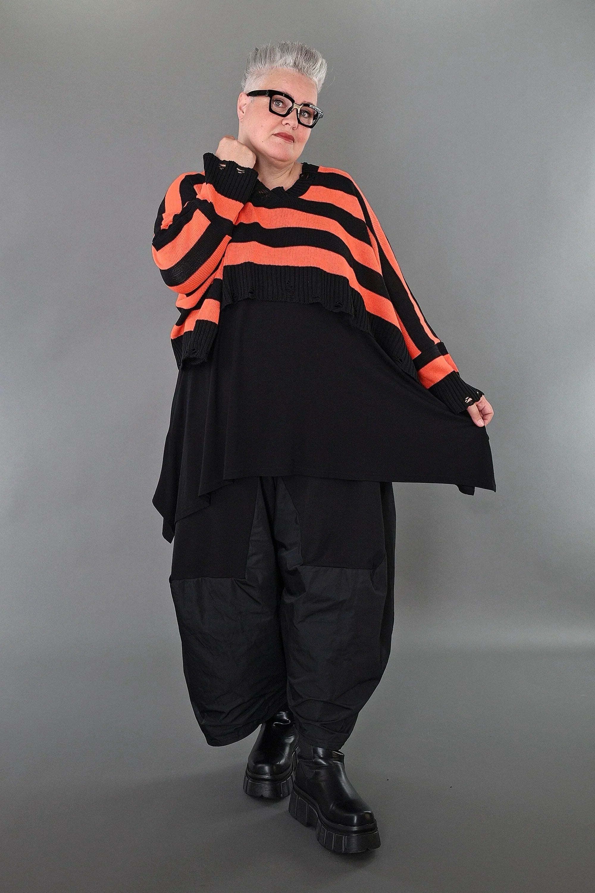 Jeté AKH Premium 2537, noir-orange