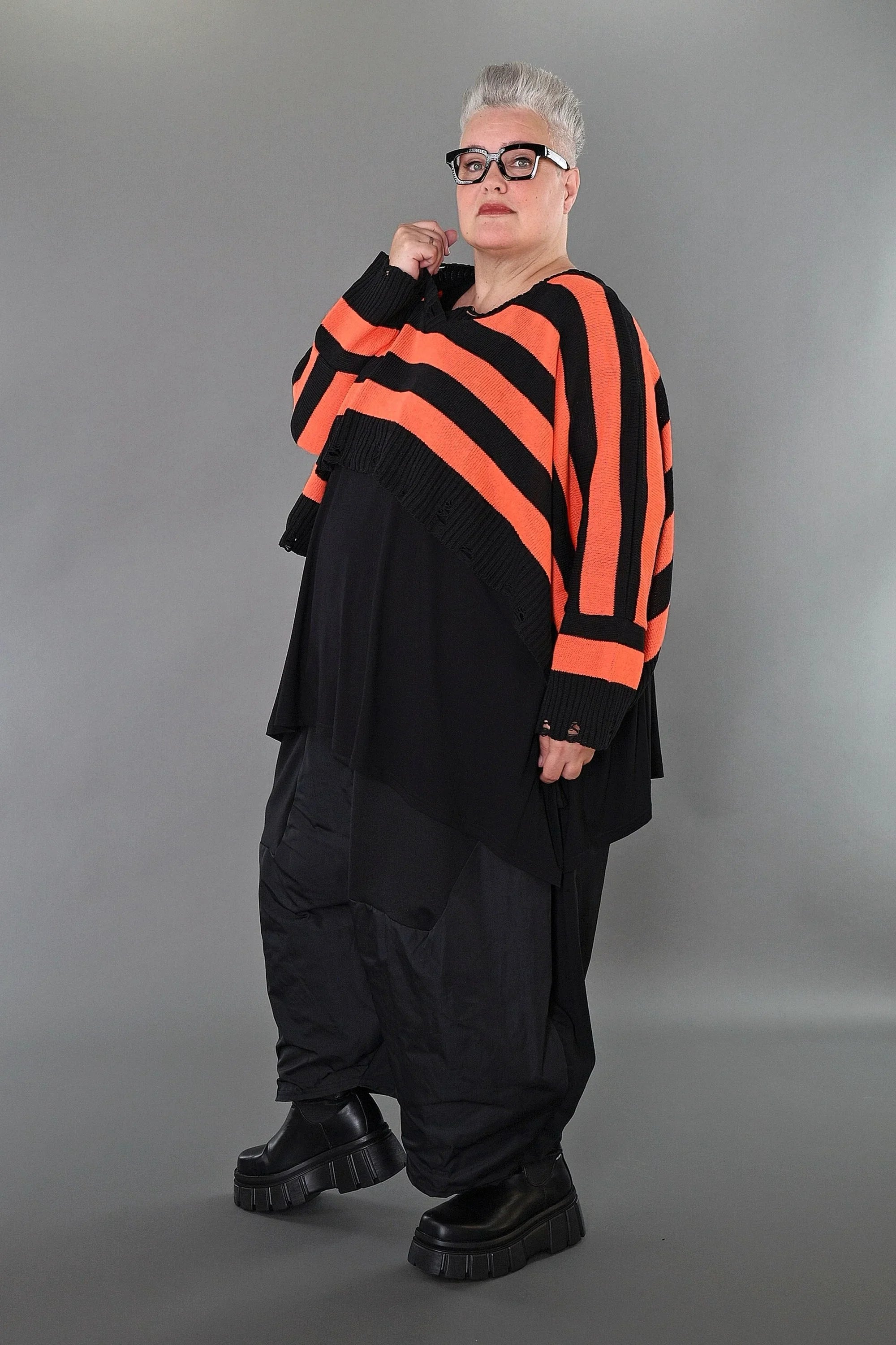 Jeté AKH Premium 2537, noir-orange