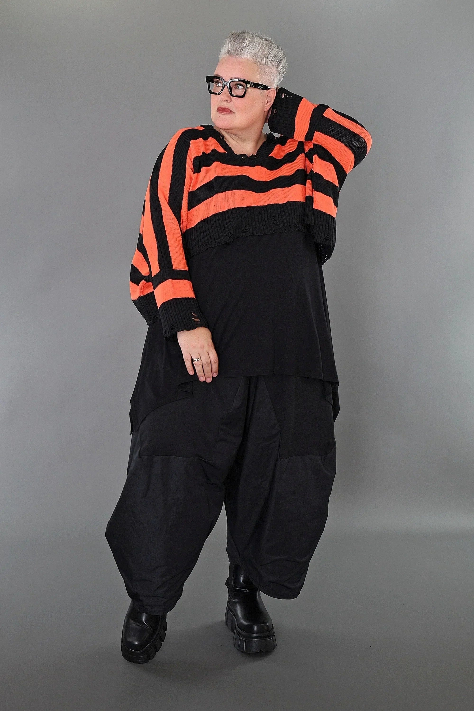 Jeté AKH Premium 2537, noir-orange