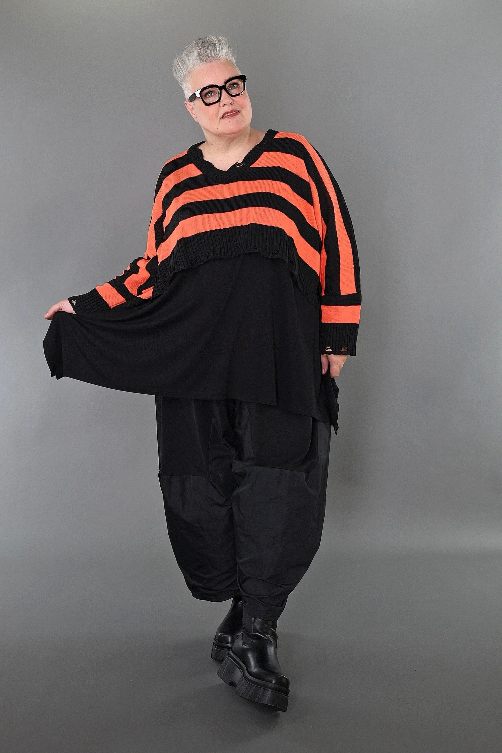 Jeté AKH Premium 2537, noir-orange