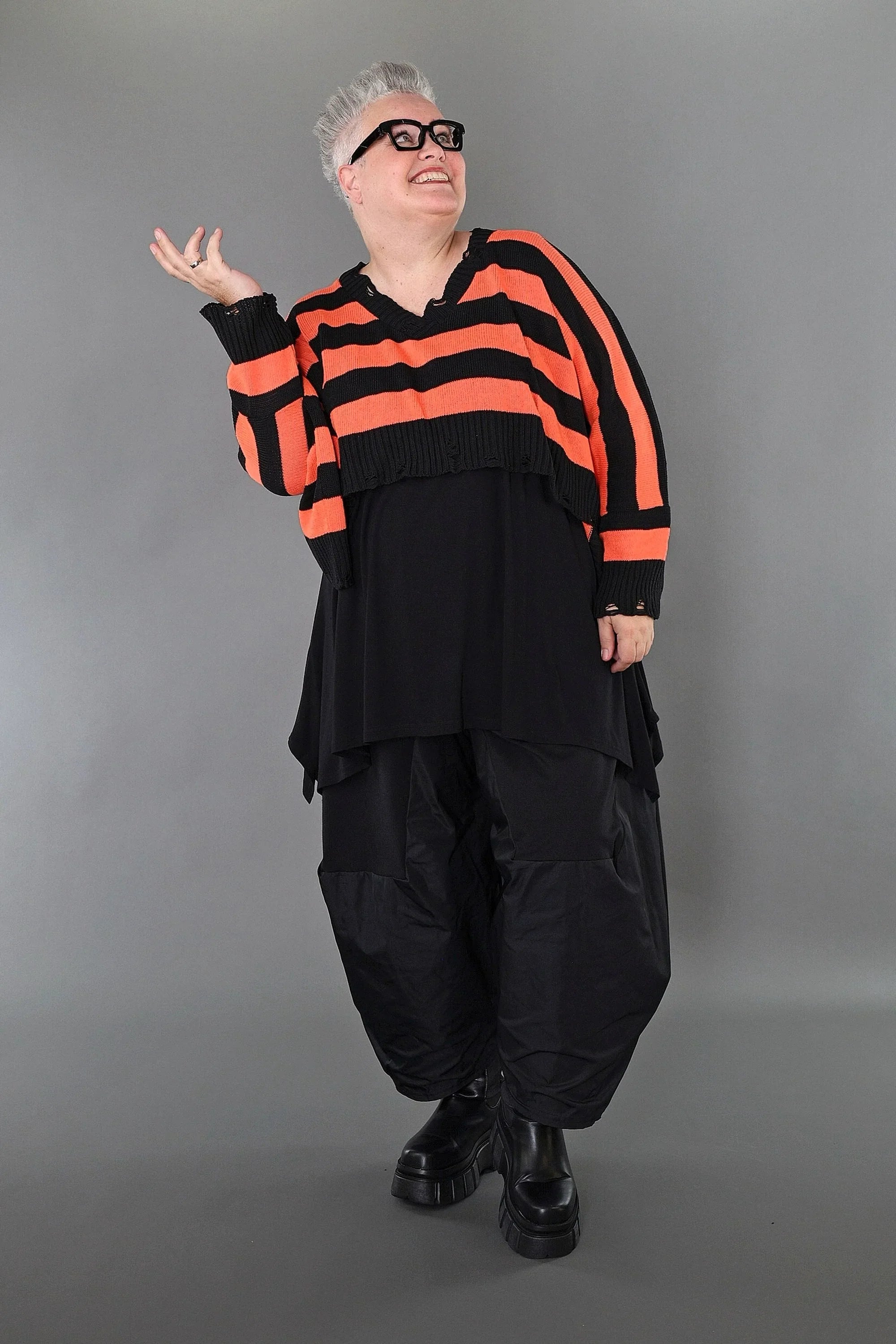 Jeté AKH Premium 2537, noir-orange