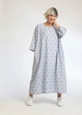 Summer dress in a straight shape made of airy poplin quality, Jenny in light blue and white
