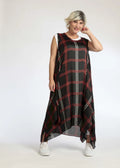 Summer tunic in A-shape made of airy chiffon quality, Mira in black and red