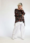 Summer shirt in a straight shape made of airy chiffon quality, Mira in black and red