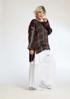 Summer shirt in a straight shape made of airy chiffon quality, Mira in black and red