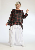 Summer shirt in a straight shape made of airy chiffon quality, Mira in black and red