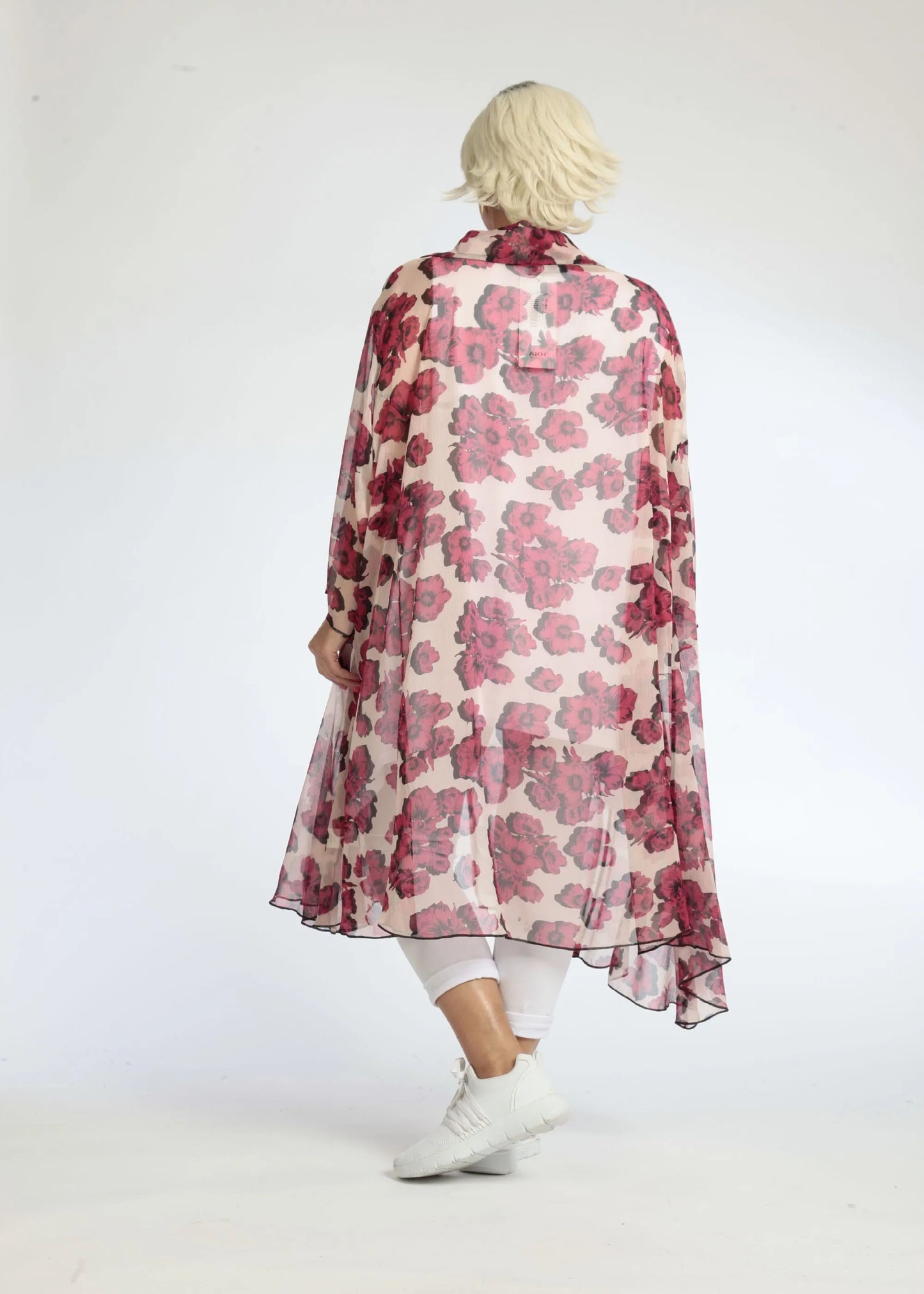 Sommer Bluse in A-Form aus luftiger Chiffon Qualität, Rania in Rose-Pink