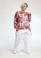 Summer shirt in a straight shape made of airy chiffon quality, Rania in rose pink