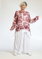 Summer shirt in a straight shape made of airy chiffon quality, Rania in rose pink