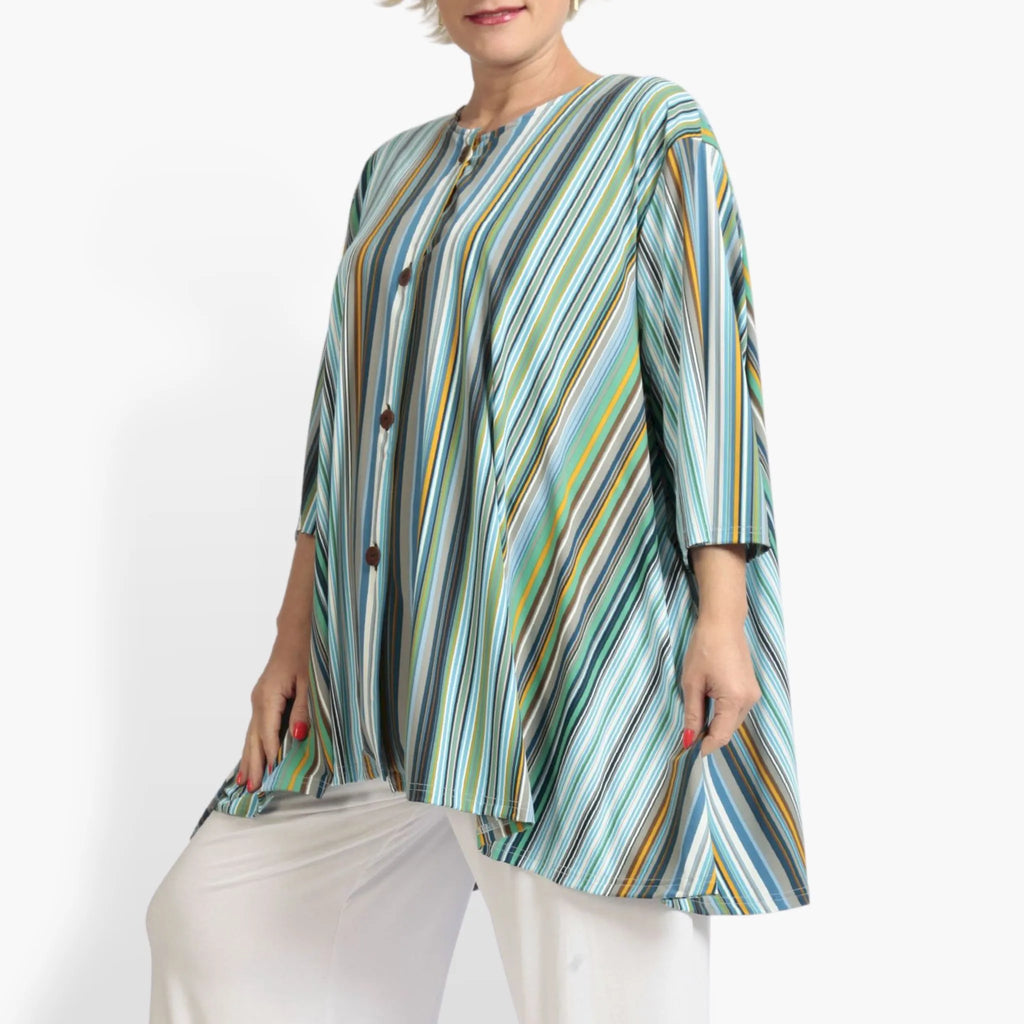 Summer jacket in A-shape made of stretcher Slinky quality, River in blue