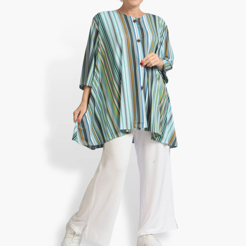 Summer jacket in A-shape made of stretcher Slinky quality, River in blue