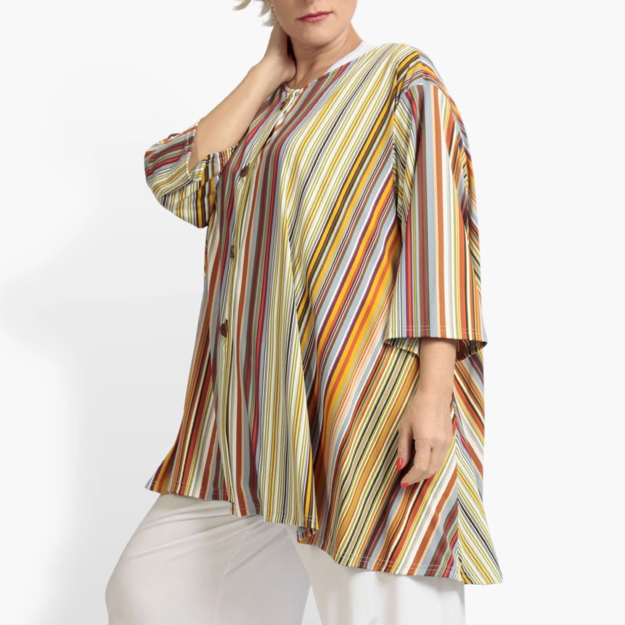 Sommer Jacke in A-Form aus stretcher Slinky Qualität, River in Cognac