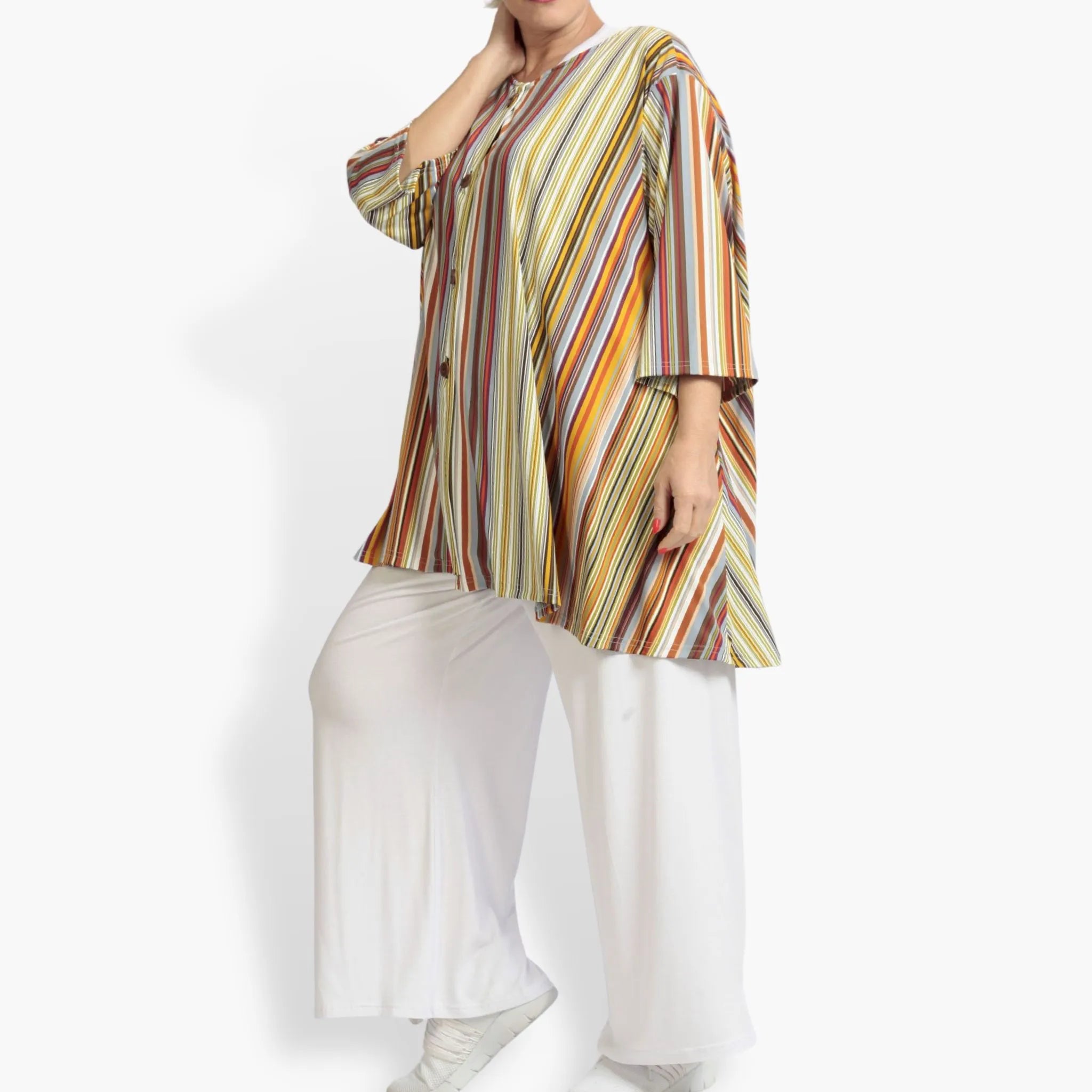 Sommer Jacke in A-Form aus stretcher Slinky Qualität, River in Cognac