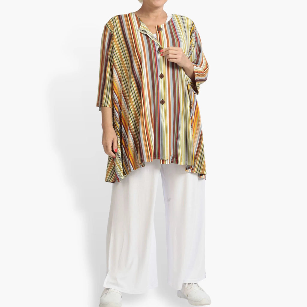 Sommer Jacke in A-Form aus stretcher Slinky Qualität, River in Cognac