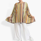 Sommer Big Shirt in A-Form aus stretcher Slinky Qualität, River in Cognac