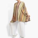 Sommer Big Shirt in A-Form aus stretcher Slinky Qualität, River in Cognac