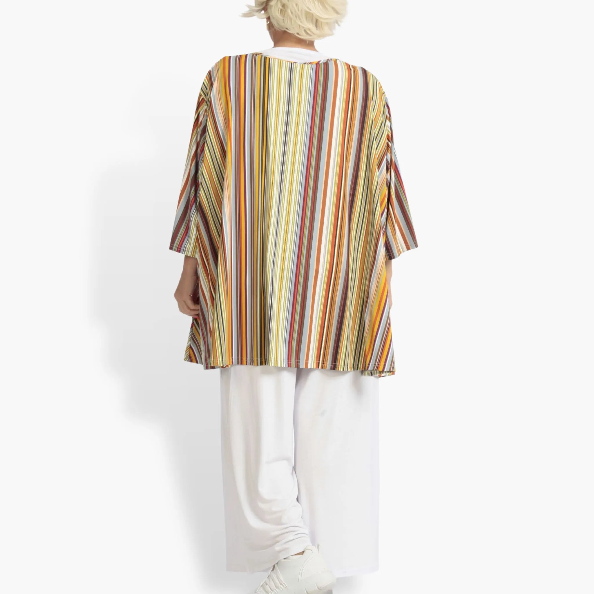 Sommer Big Shirt in A-Form aus stretcher Slinky Qualität, River in Cognac