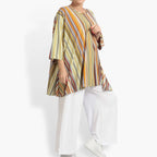 Sommer Big Shirt in A-Form aus stretcher Slinky Qualität, River in Cognac