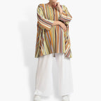 Sommer Big Shirt in A-Form aus stretcher Slinky Qualität, River in Cognac