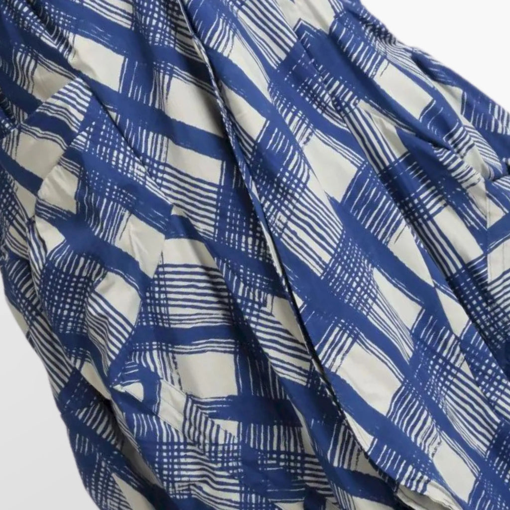 Summer coat in a ruffled shape made of airy poplin quality, Arabella in blue-gray