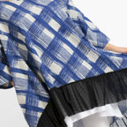 Summer big shirt in a rounded shape made of airy poplin quality, Arabella in blue-gray