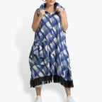 Summer vest in a straight shape made of airy poplin quality, Arabella in blue-gray