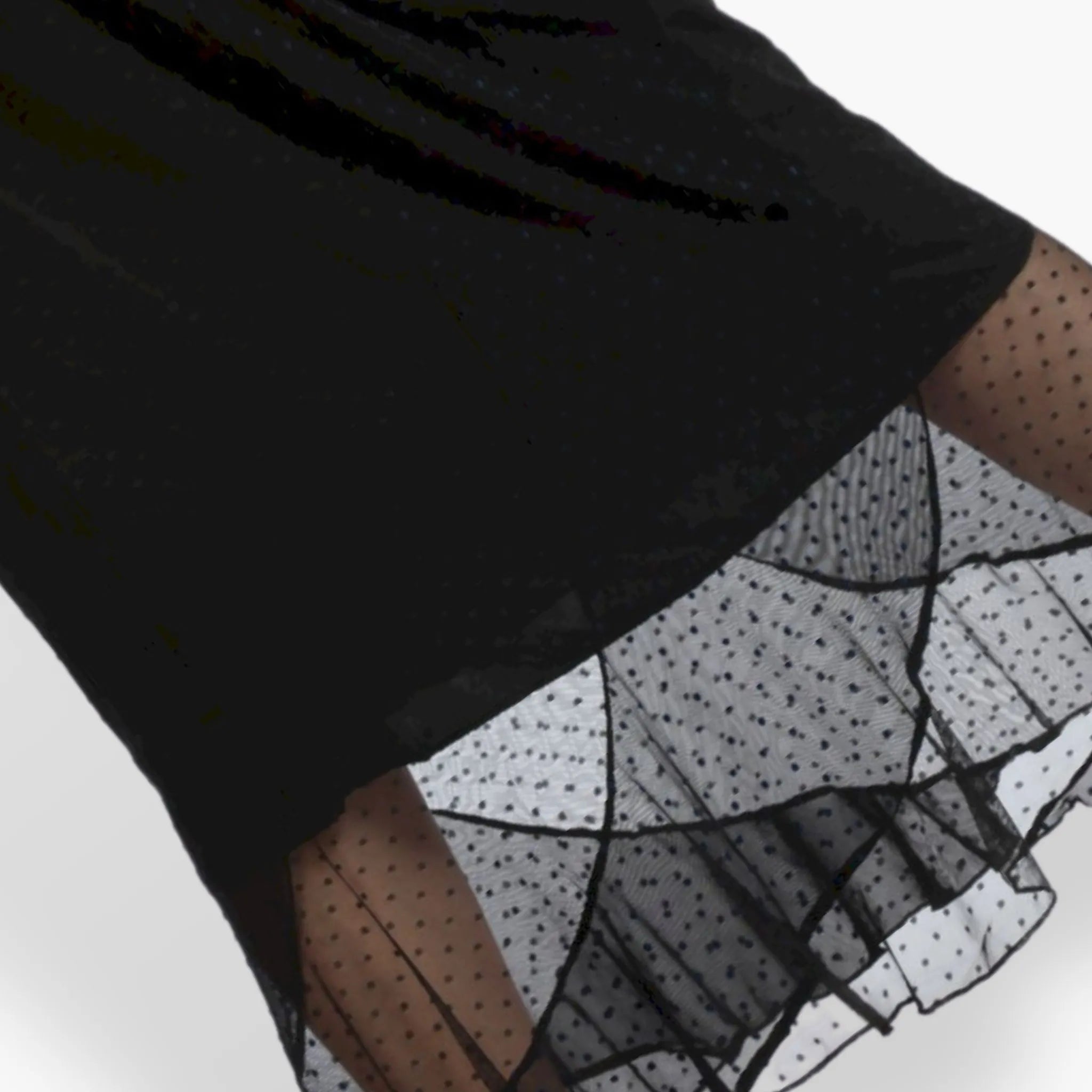 Summer skirt in a straight shape made of airy tulle quality, Arabella in blue-black