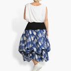 Summer skirt in balloon shape made of airy poplin quality, Arabella in blue-gray