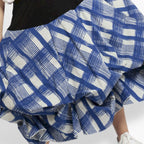 Summer skirt in balloon shape made of airy poplin quality, Arabella in blue-gray