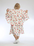 Summer jacket in a mullet shape made of airy poplin quality, Zinnia in red