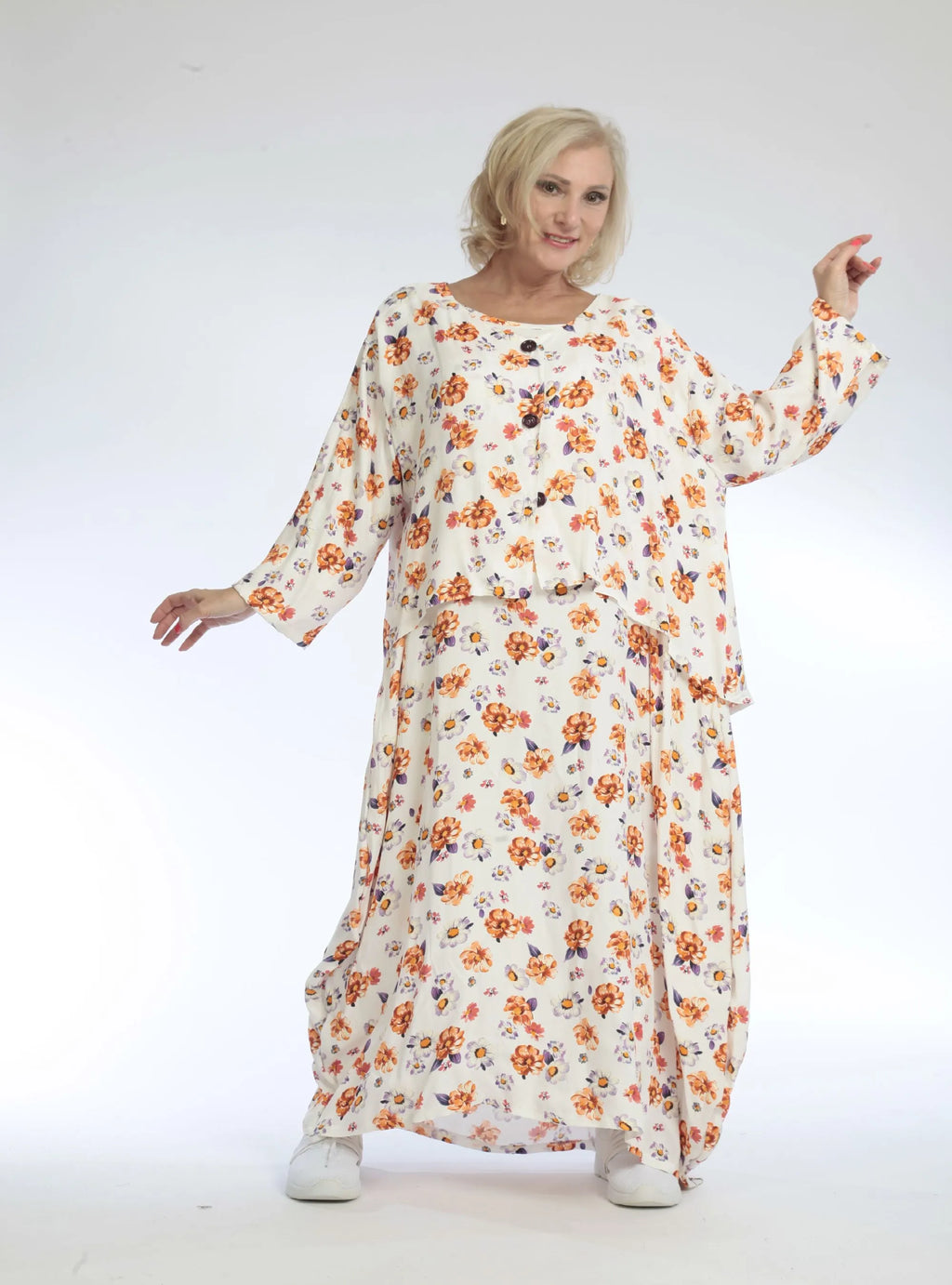 Summer jacket in mullet shape made of airy poplin quality, Zinnia in orange