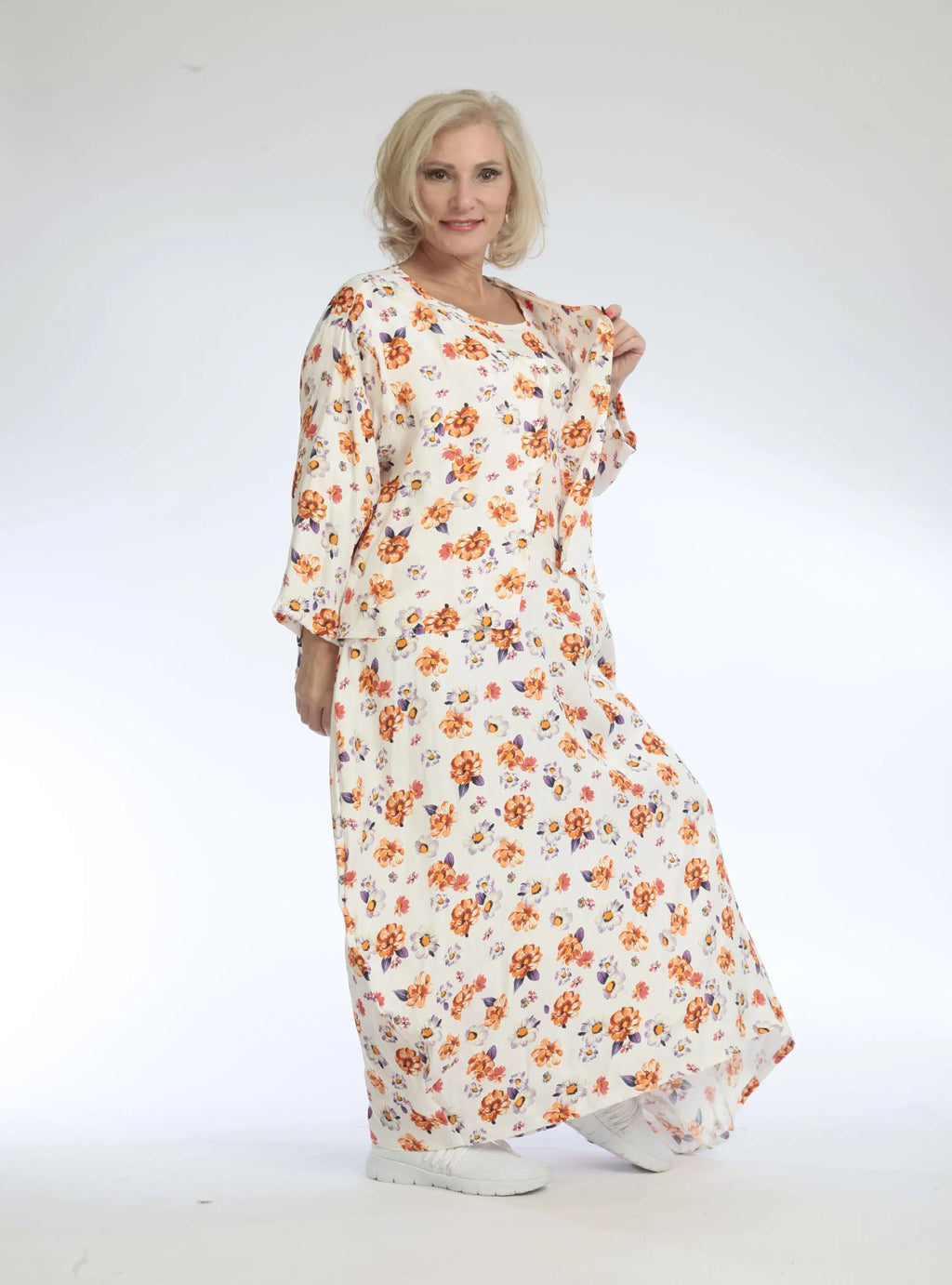Summer jacket in mullet shape made of airy poplin quality, Zinnia in orange