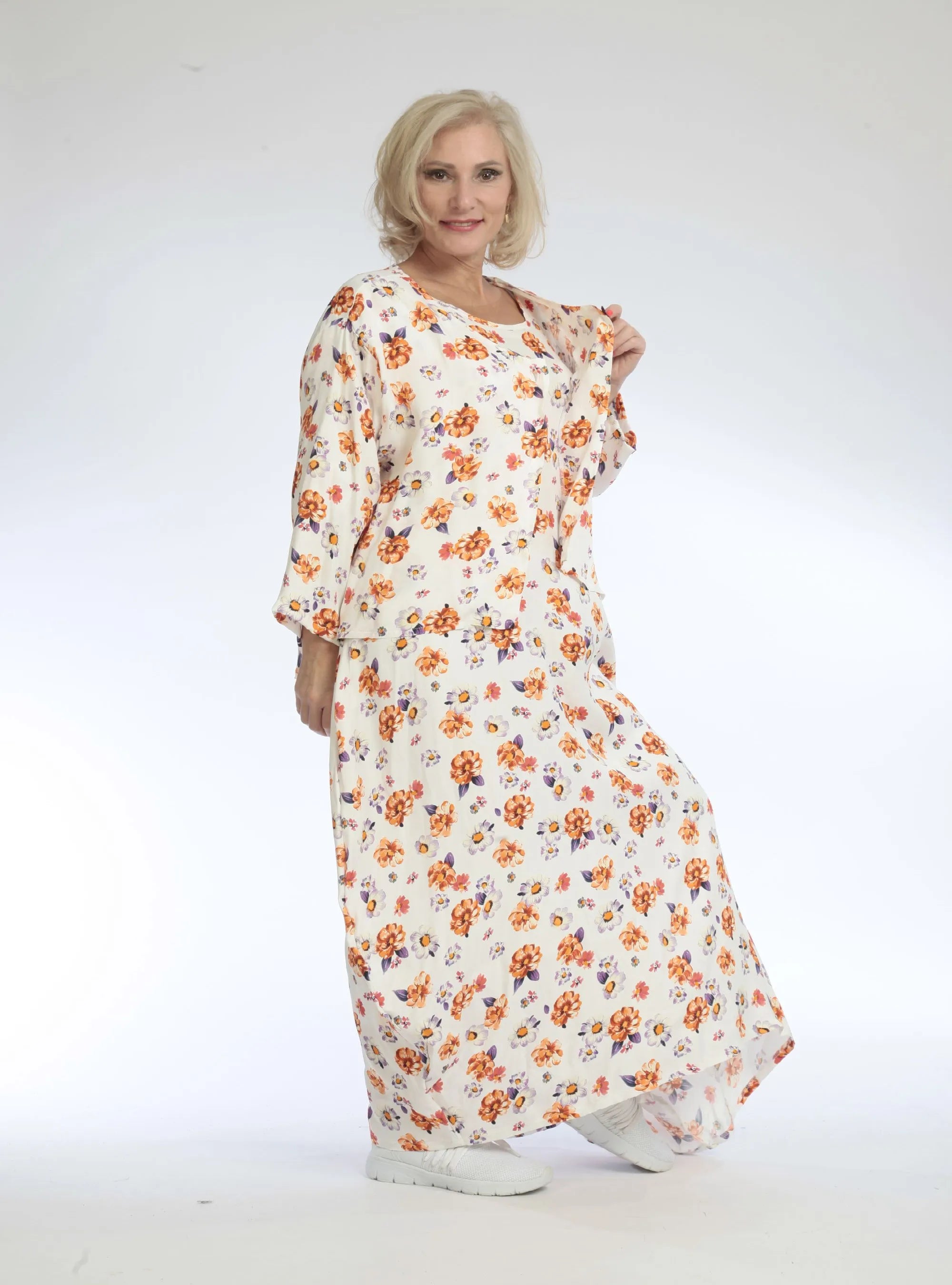 Summer jacket in mullet shape made of airy poplin quality, Zinnia in orange