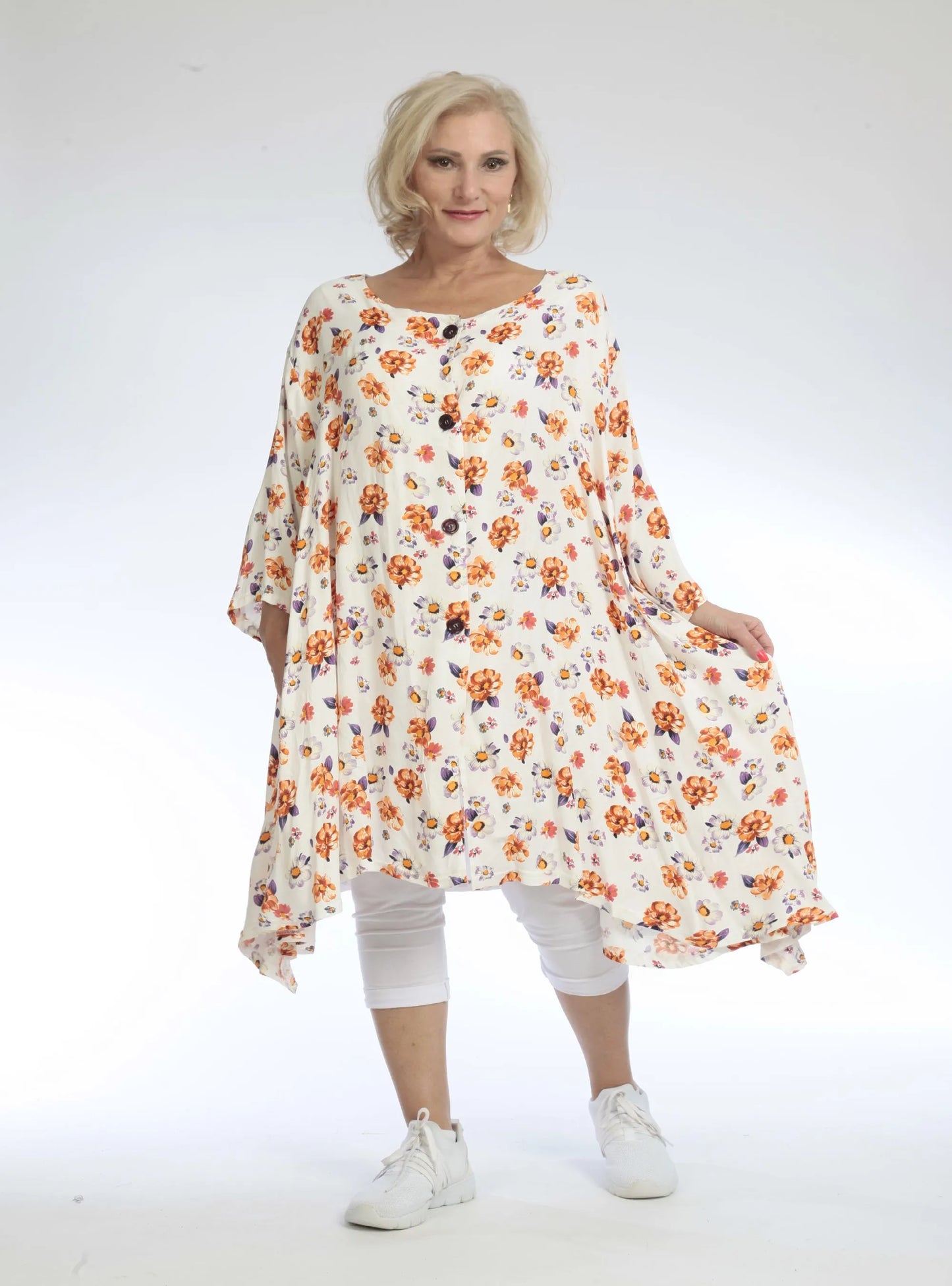 Sommer Jacke in A-Form aus luftiger Popeline Qualität, Zinnia in Orange