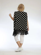 Everyday top in a straight shape made of smooth Slinky quality, Piper in dot blue