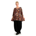 Transition shirt in bell shape made of stretcher jersey quality, Paisly in rust